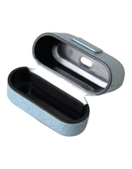 Dolce & Gabbana Light Blue Leather Metal Logo Plaque Airpods Case - Retail Flare