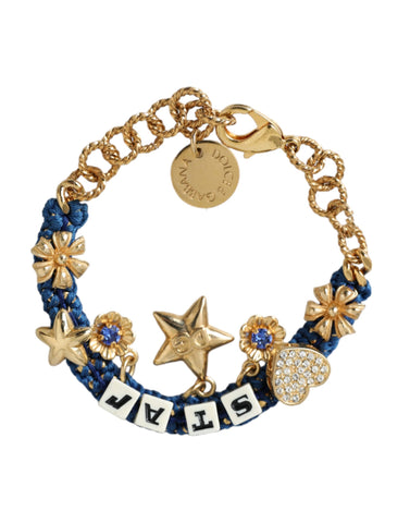 Dolce & Gabbana Gold Tone Brass Chain Star Fashion Bracelet - Retail Flare