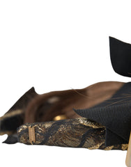 Dolce & Gabbana Black Crystal Button Brown Hair Women Headband Diadem - Retail Flare