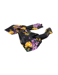 Dolce & Gabbana Black Floral Applique Silk Women Headband Diadem - Retail Flare