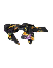 Dolce & Gabbana Black Floral Applique Silk Women Headband Diadem - Retail Flare