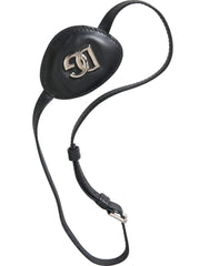 Dolce & Gabbana Black Calfskin Leather Metal DG Logo Eye Patch - Retail Flare