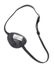 Dolce & Gabbana Black Calfskin Leather Metal DG Logo Eye Patch - Retail Flare