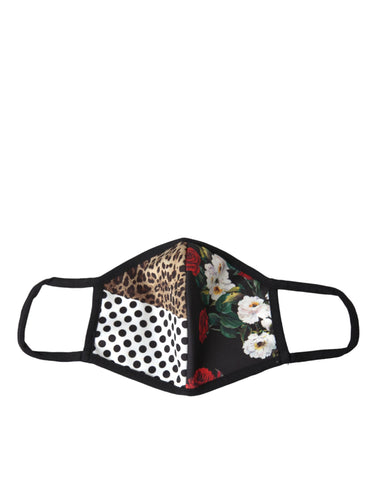 Dolce & Gabbana Multicolor Leopard Floral Elastic Ear Strap Face Mask - Retail Flare