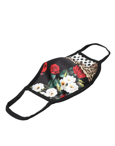 Dolce & Gabbana Multicolor Leopard Floral Elastic Ear Strap Face Mask - Retail Flare