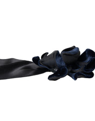 Dolce & Gabbana Black Silk Gold Brass Floral Hair Pin Brooch - Retail Flare