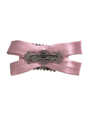 Dolce & Gabbana Pink Satin Crystal Jewelry Brooch Hair Pin - Retail Flare