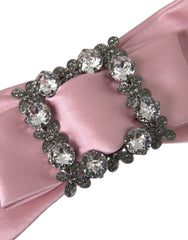 Dolce & Gabbana Pink Satin Crystal Jewelry Brooch Hair Pin - Retail Flare