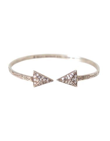 Nialaya Arrow Crystal 925 Silver Bangle Bracelet Women - Retail Flare