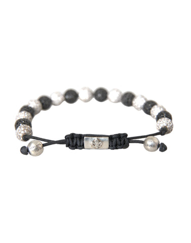 Nialaya CZ Crystal Ball Black White Beaded Bracelet - Retail Flare