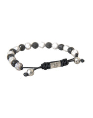Nialaya CZ Crystal Ball Black White Beaded Bracelet - Retail Flare