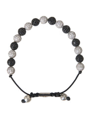 Nialaya CZ Crystal Ball Black White Beaded Bracelet - Retail Flare