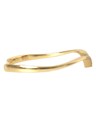 Nialaya Arched Wing Cuff Skyfall Gold CZ 925 Bracelet - Retail Flare