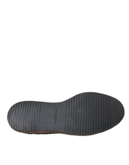 Dolce & Gabbana Black Woven Goat Leather Lace Up Derby Shoes - Retail Flare