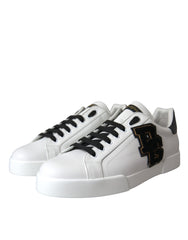 Dolce & Gabbana White Leather DG Logo Casual Low Top Sneakers Shoes Dolce & Gabbana Retail Flare