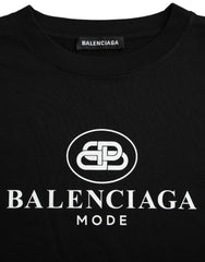 Balenciaga Black Cotton Logo Crew Neck Short Sleeves T-shirt - Retail Flare