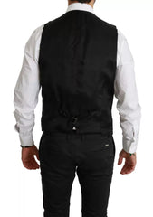 Dolce & Gabbana Black Stretch Waistcoat Formal Dress Wool Vest - Retail Flare