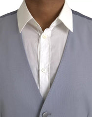 Dolce & Gabbana Light Blue Wool Formal Dress Waistcoat Vest - Retail Flare