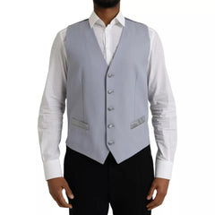 Dolce & Gabbana Light Blue Wool Formal Dress Waistcoat Vest - Retail Flare