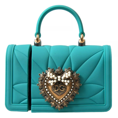 Dolce & Gabbana Turquoise Silicone Devotion Heart Cover Hand Bag Airpods Case - Retail Flare