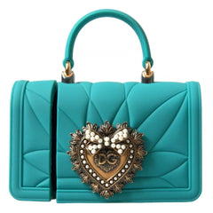 Dolce & Gabbana Turquoise Silicone Devotion Heart Cover Hand Bag Airpods Case - Retail Flare