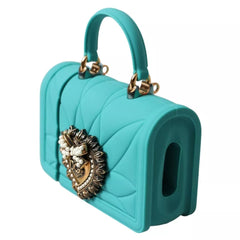 Dolce & Gabbana Turquoise Silicone Devotion Heart Cover Hand Bag Airpods Case - Retail Flare