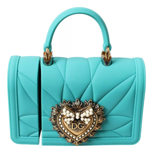 Dolce & Gabbana Turquoise Silicone Devotion Heart Bag Cover Hand Airpods Case - Retail Flare