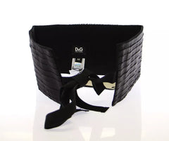 Dolce & Gabbana Black Silk Womens Waist Cummerbund - Retail Flare