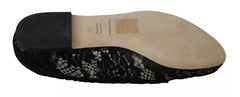 Dolce & Gabbana Black Floral Lace Loafers Flats Shoes - Retail Flare