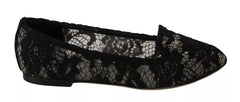 Dolce & Gabbana Black Floral Lace Loafers Flats Shoes - Retail Flare
