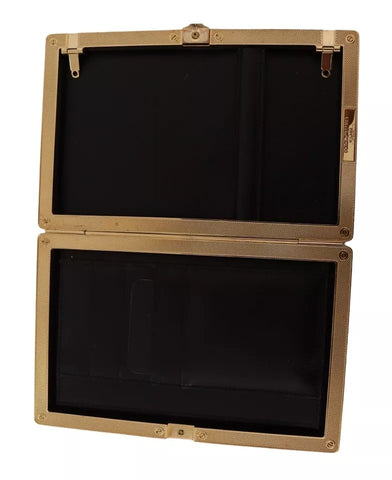 Dolce & Gabbana Black Silk Gold Frame Clutch Evening Party Purse Bag - Retail Flare
