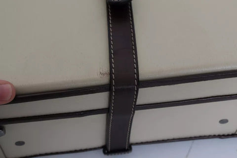 Dolce & Gabbana Brown Beige Leather Mens Travel Suitcase Luggage Bag - Retail Flare