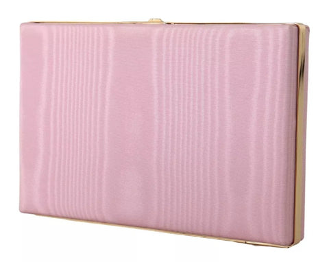 Dolce & Gabbana Pink Silk Gold Frame Clutch Evening Party Purse Bag - Retail Flare