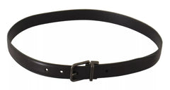 Dolce & Gabbana Black Calf Leather Antique Buckle Men Belt - Retail Flare