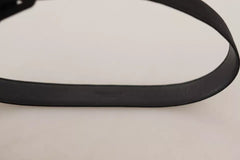 Dolce & Gabbana Black Velvet Leather Logo Waist Buckle Belt - Retail Flare