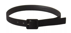 Dolce & Gabbana Black Velvet Leather Logo Waist Buckle Belt - Retail Flare