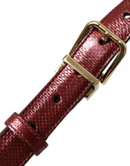 Dolce & Gabbana Maroon Leather Gold Metal Buckle Men Belt - Retail Flare
