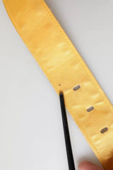 Dolce & Gabbana Gold Satin Leather Oval Metal Buckle Belt - Retail Flare