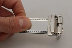 Dolce & Gabbana Silver Leather Metal Buckle Belt - Retail Flare