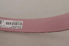 Dolce & Gabbana Pink Jaquard Embroidered Gold Tone Metal Buckle Belt - Retail Flare
