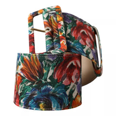 Dolce & Gabbana Multicolor Carretto Fabric Wide Waist Belt - Retail Flare