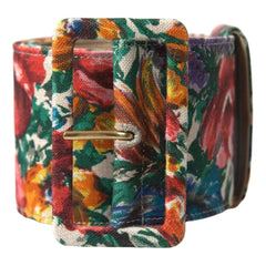 Dolce & Gabbana Multicolor Carretto Fabric Wide Waist Belt - Retail Flare