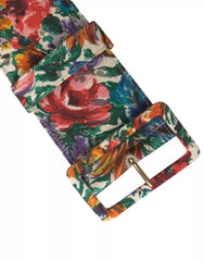 Dolce & Gabbana Multicolor Carretto Fabric Wide Waist Belt - Retail Flare
