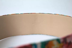 Dolce & Gabbana Multicolor Carretto Fabric Wide Waist Belt - Retail Flare