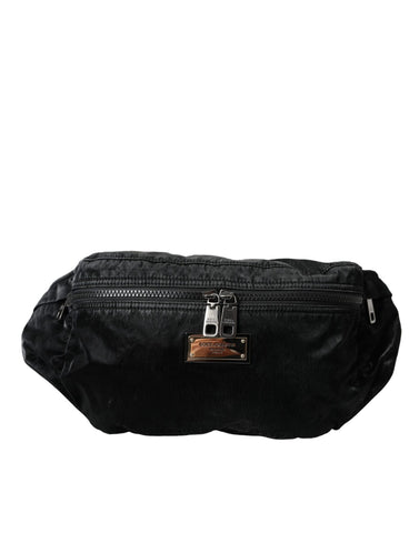 Dolce & Gabbana Black Nylon Logo Plaque Belt Waist Fanny Pack Bag - Retail Flare