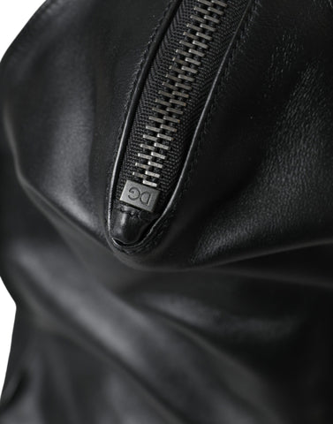 Dolce & Gabbana Black Washed Calfskin Biker Style Shopper Bag - Retail Flare