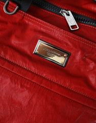 Dolce & Gabbana Red Nylon Calfskin Hand Shoulder Duffel Bag - Retail Flare