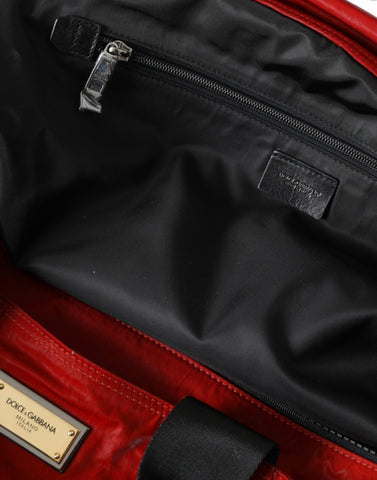 Dolce & Gabbana Red Nylon Calfskin Hand Shoulder Duffel Bag - Retail Flare