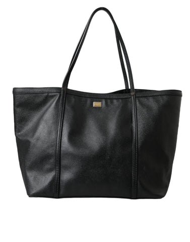 Dolce & Gabbana Black Leather Miss Escape Shopping Tote Women Bag - Retail Flare