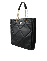 Dolce & Gabbana Black Leather JUNGLE Quilted Shopping Tote Bag - Retail Flare